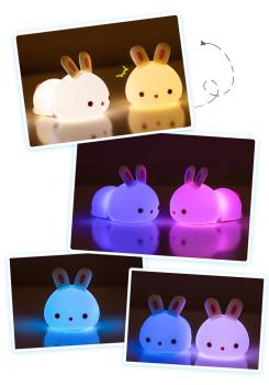360Home Kaninchen wiederaufladbare Silikonlampe für das Bett